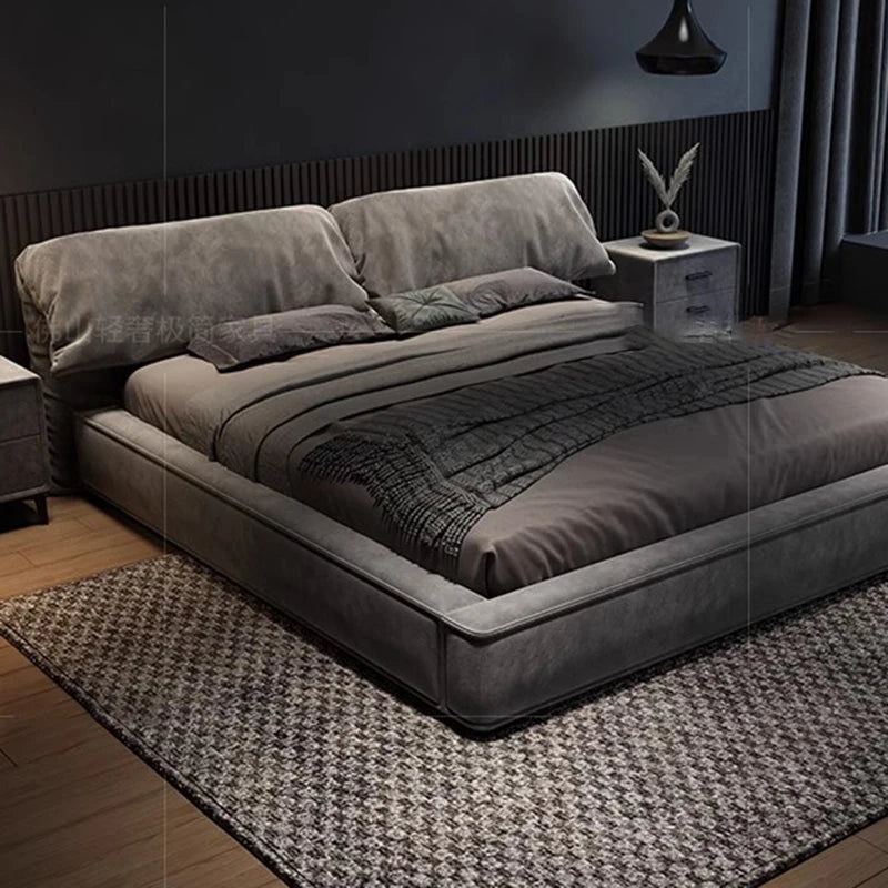 Floor Platform Holder Aesthetic Sleeping European Minimalist Large  Double Bed