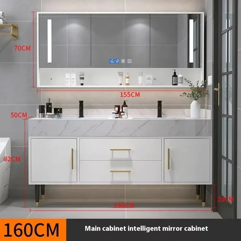 Modern Simple cabinet , Basin Washstand, Mirror Rock Plate Double