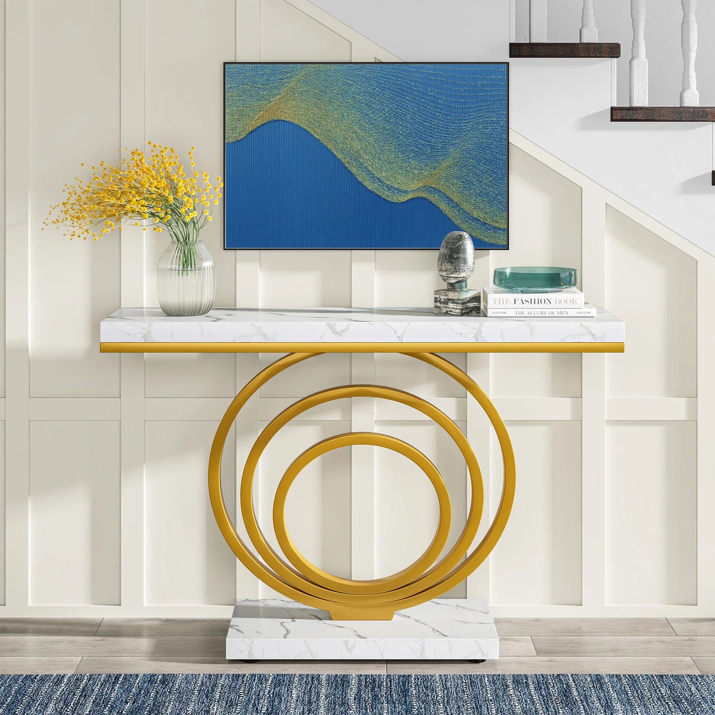Tribesigns  Gold Entryway  Modern Console  Narrow Long, Contemporary Accent Table