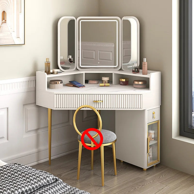 Luxury Solid Wood Dressing & Makeup Tables Modern Triangle Storage Combination Locker