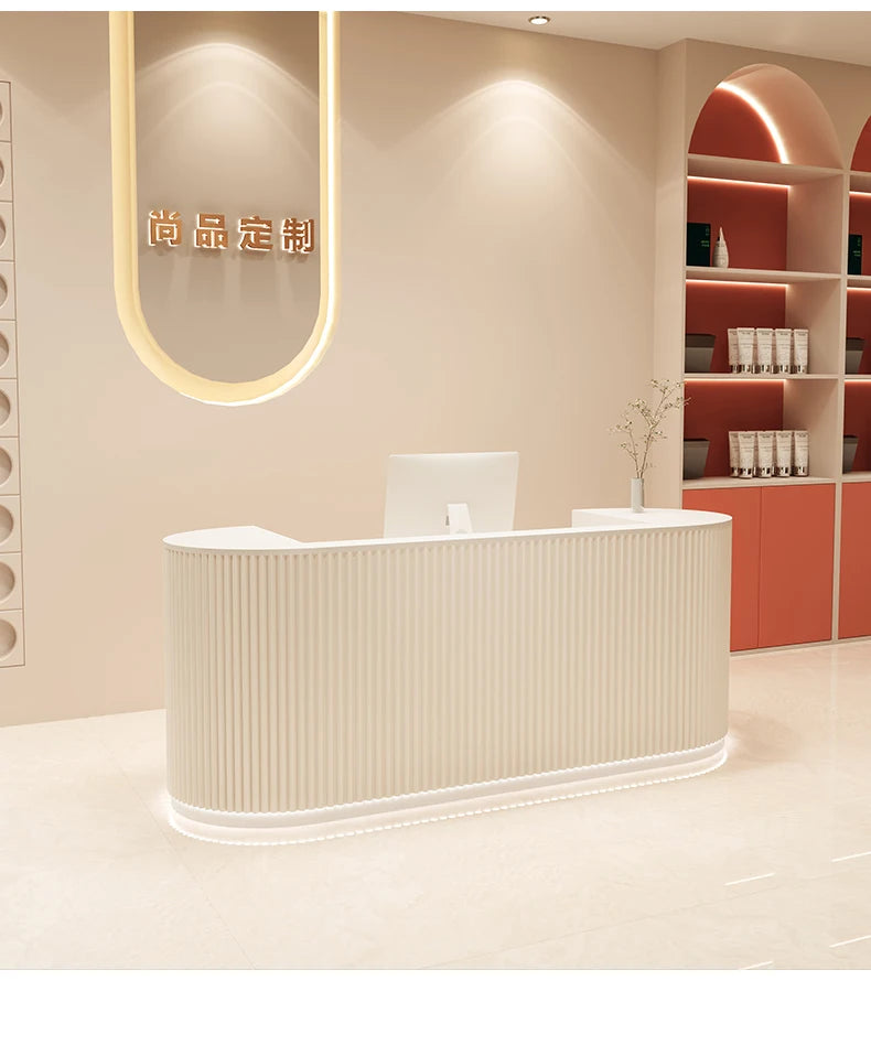 Customized Luxury Cream Typhoon Cash Bar, Small Salon Shop