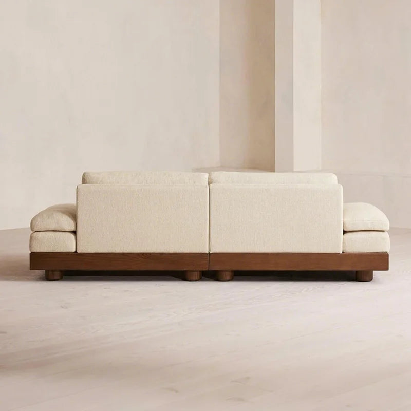 Nordic European Large Single Linen Beige Fabric, modern sectional  sleeper couch