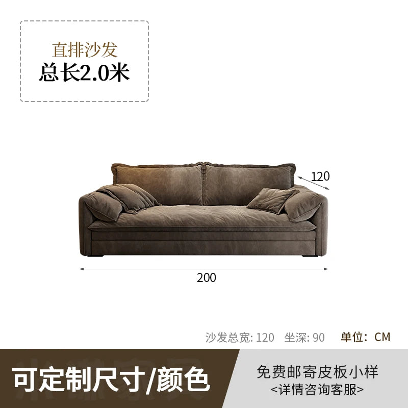 Italian Minimalist Chinese Style Sofas Modern Simple Straight High Quality  Luxury Design