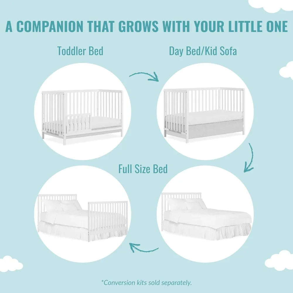 Synergy 5-in-1 Convertible Crib White