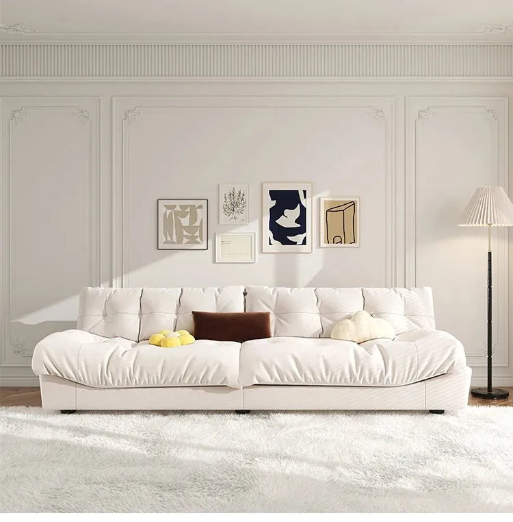 Minimalist Light Luxury Cream Clouds  Straight Comfort Sofa Bed Xxl