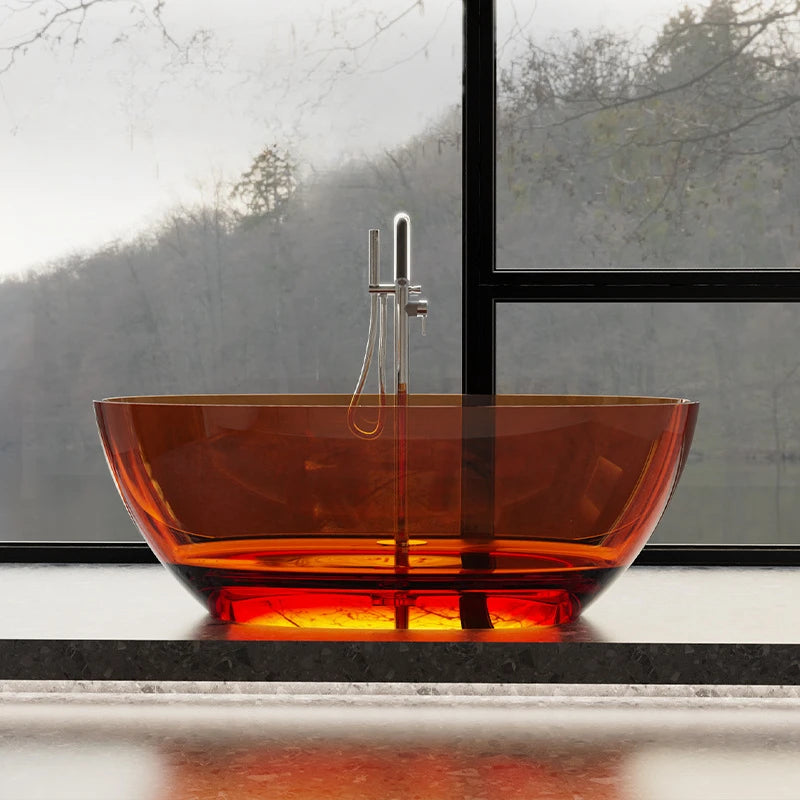Lady Blue channel transparent free standing bathtubs, unsaturated resin, supplies