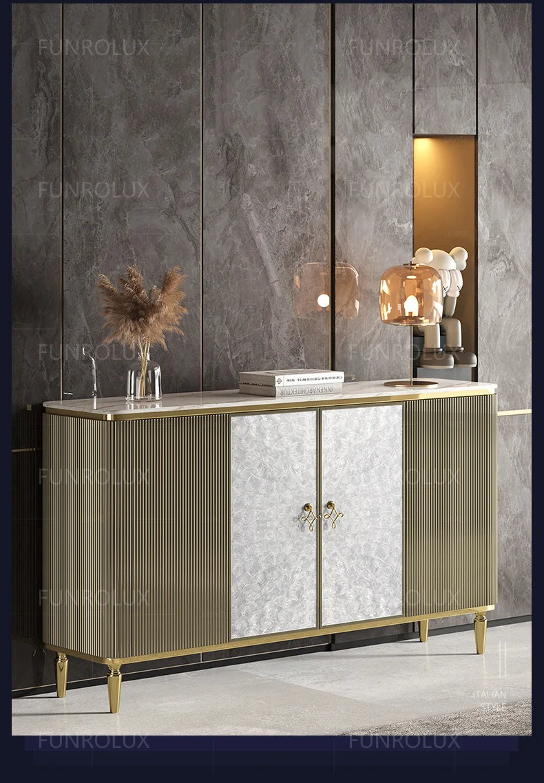 Entryway Cabinet Light Luxury  Sideboard High-End Rock Slab  Storage Cabinet