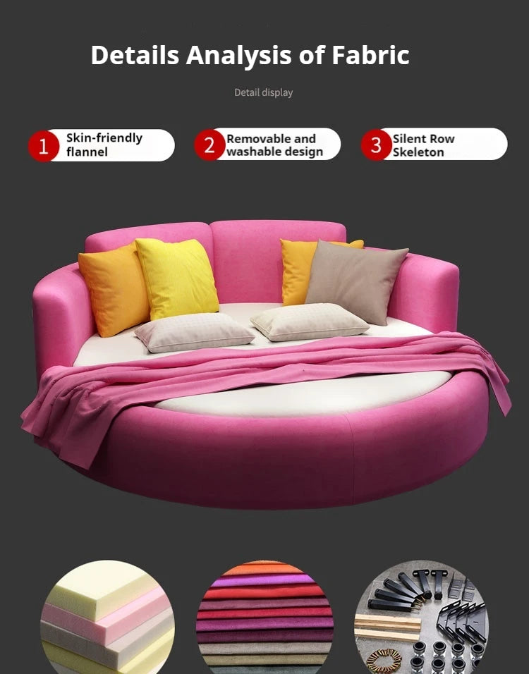 Minimalist European Master Large Modern Fabric Princess Double Bed
