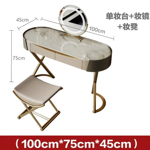 Italian Luxury Modern light Dressing with Mirror, organizer and stool



















l