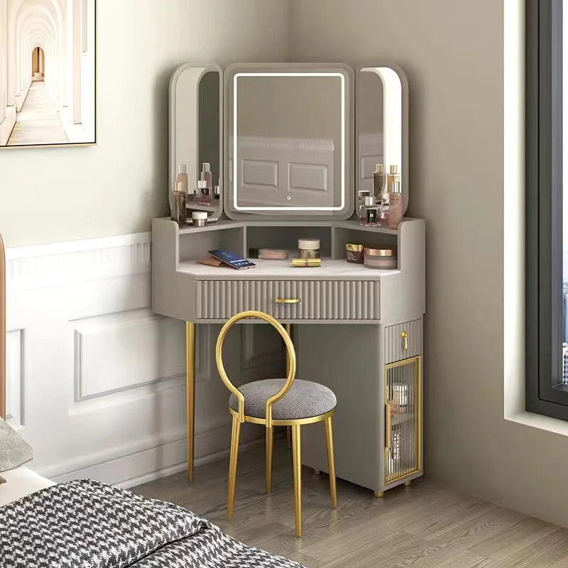 Luxury Solid Wood Dressing & Makeup Tables Modern Triangle Storage Combination Locker