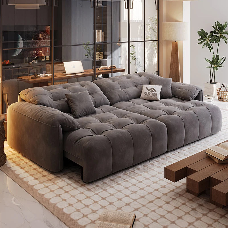 Nordic European Large Luxury Sofas , Electric Modern Foldable Designer Puffs couch bed