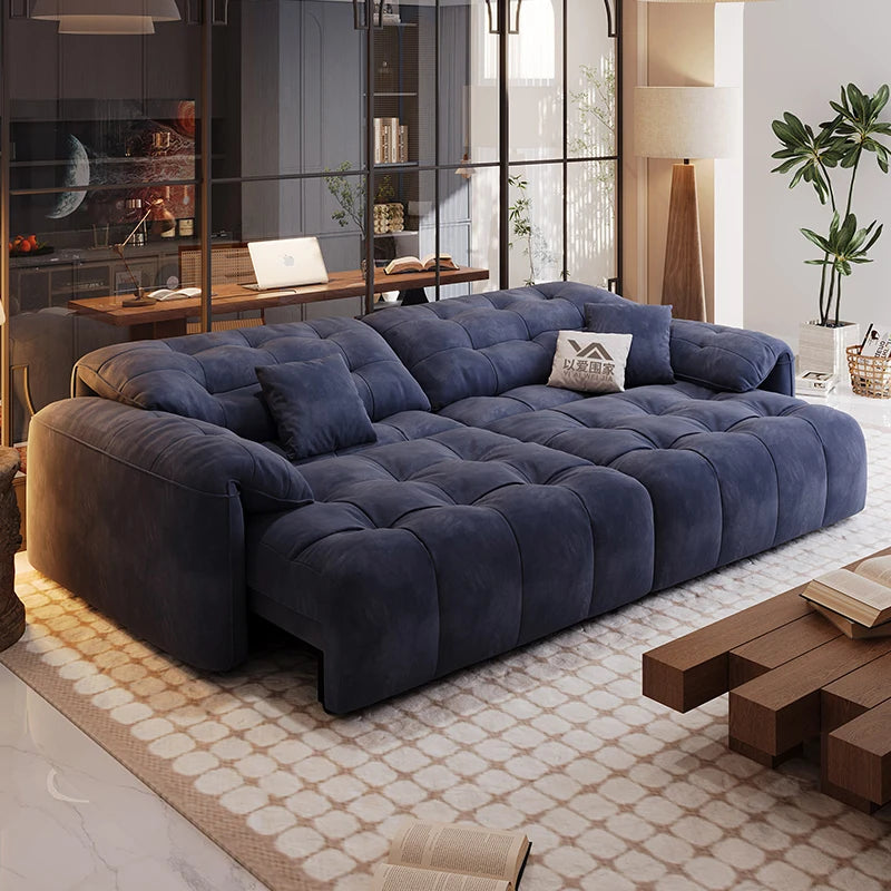 Nordic European Large Luxury Sofas , Electric Modern Foldable Designer Puffs