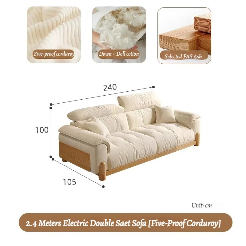 Japanese New Lazy  Simple Square Electric Designer Puffs Modern Solid Wood  Couches