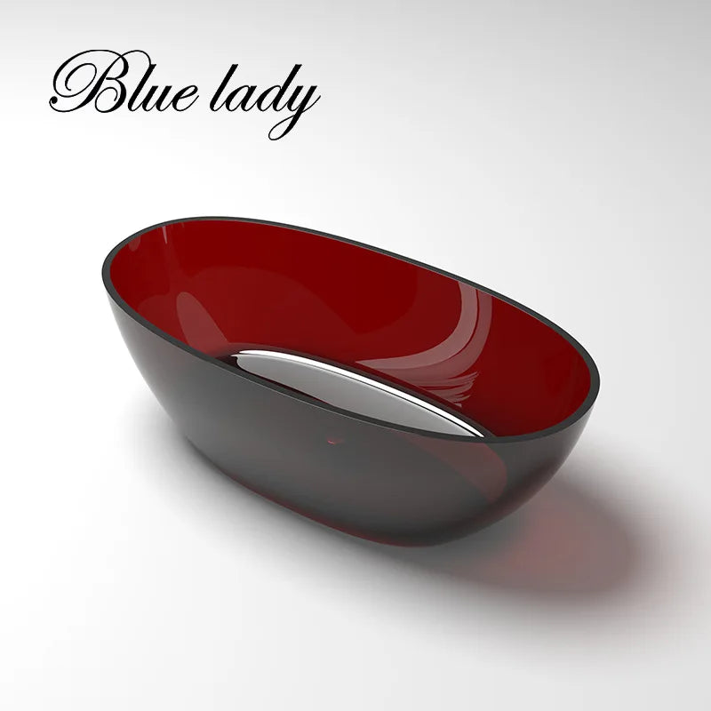 Lady Blue channel transparent free standing bathtubs, unsaturated resin, supplies