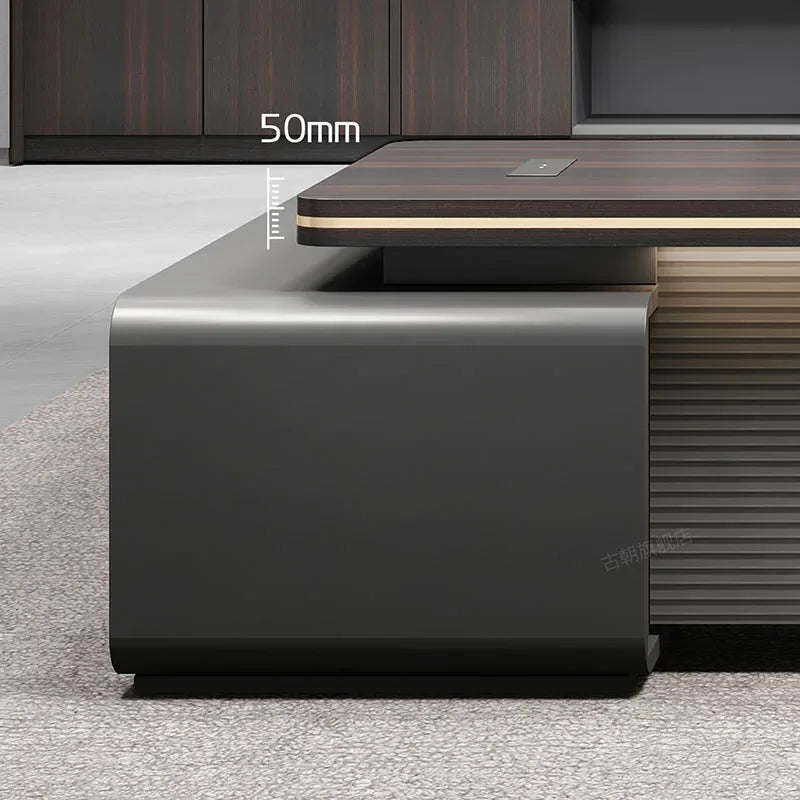 European  Modern Furniture Black wood, Floor Computer Desks corner  storage, standing  drawers,