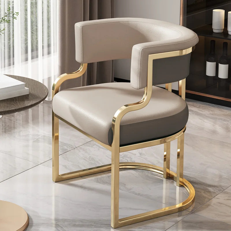 Nordic Banquet Chairs Metal Legs White And Gold Unique Relax Lounge chairs