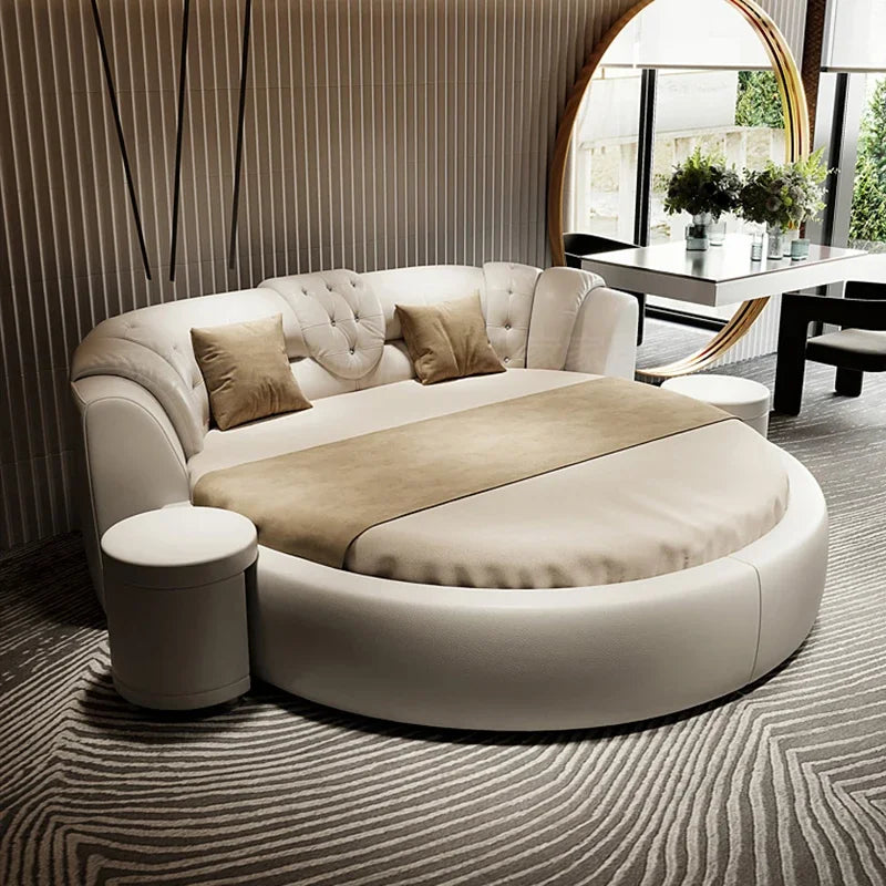 European Style Large Round Bed Modern Minimalist Luxury Princess