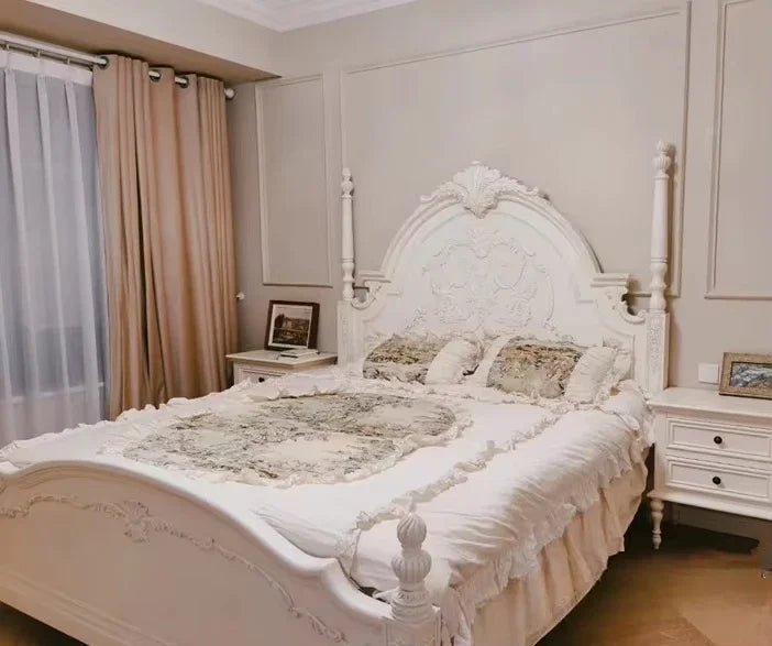 Letto  Matrimonial American Wood  King Size  Headboards  Comforter, 2 people queen size bed