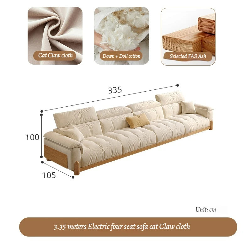 Japanese New Lazy  Simple Square Electric Designer Puffs Modern Solid Wood  Couches