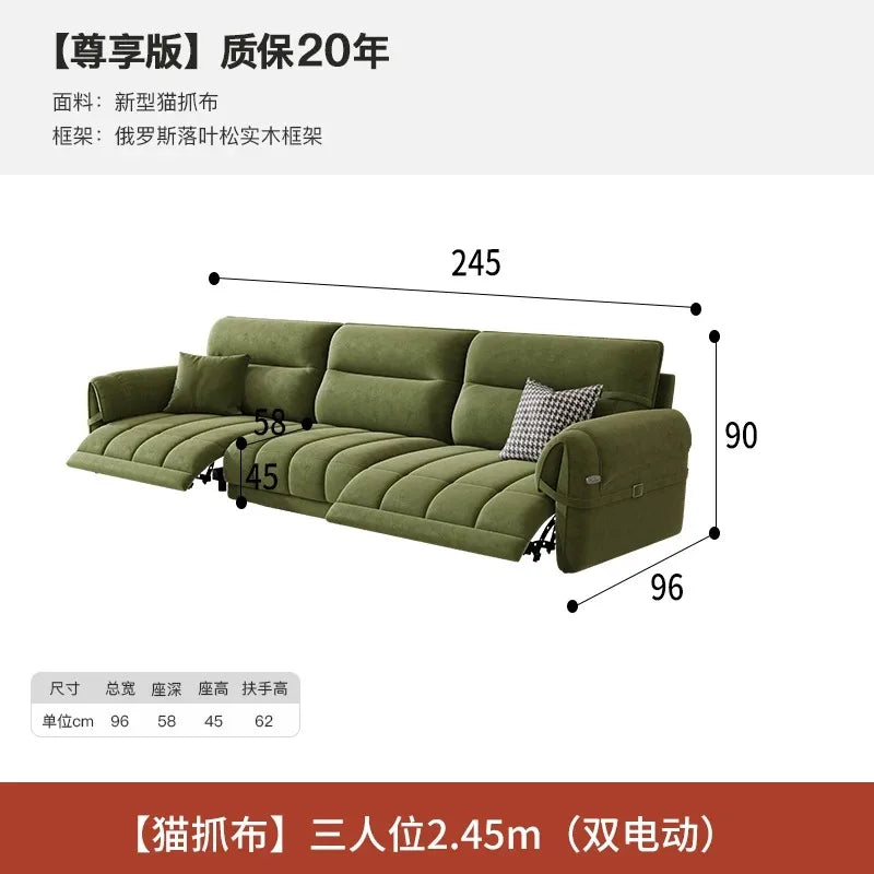 Nordic Modern Green European  Sofa Design Extendable Floor Recliner  Sofas