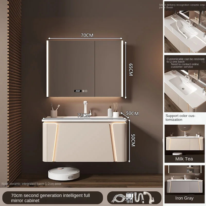 Ceramic Cabinet Combination Rounded Integrated Washbasin Face Master Cabinets