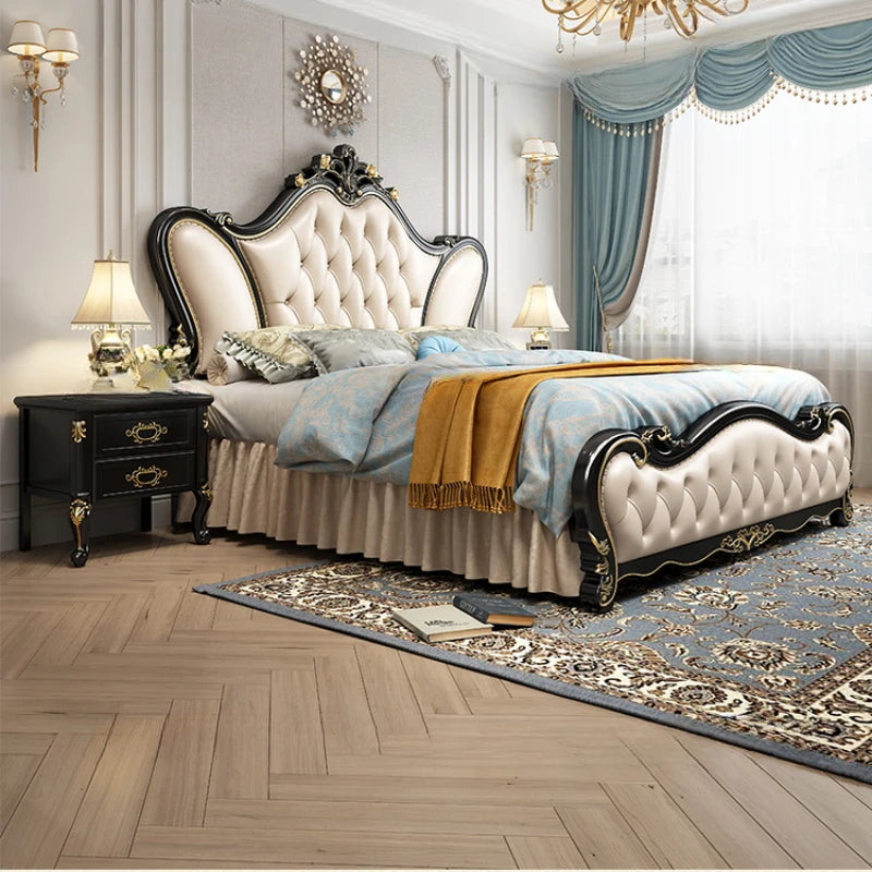 Modern Luxury Design King Size Italian Bed Frame w. Aesthetic Storage