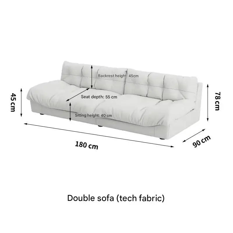 Minimalist Light Luxury Cream Clouds  Straight Comfort Sofa Bed Xxl