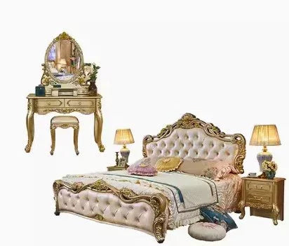 Nordic Letti E Mobile Wooden Large Princess Master Double Villa High Luxury Sleeping  set
