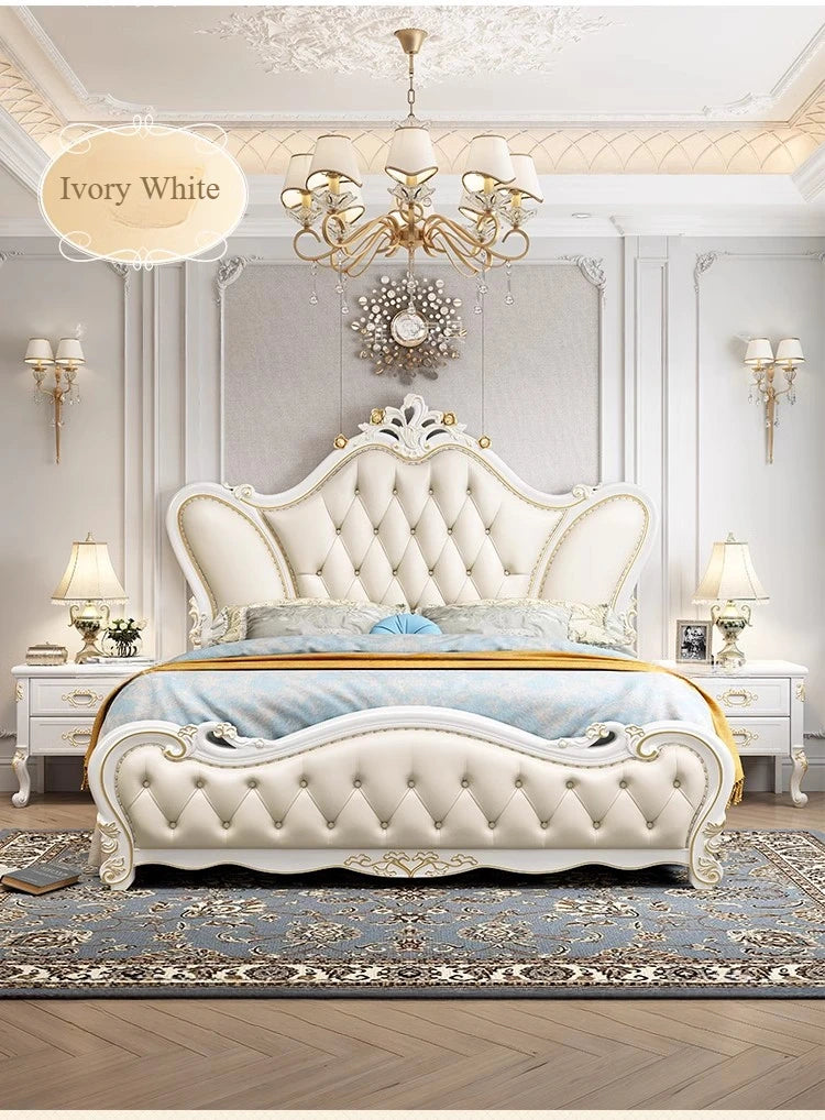 Modern Luxury Design King Size Italian Bed Frame w. Aesthetic Storage