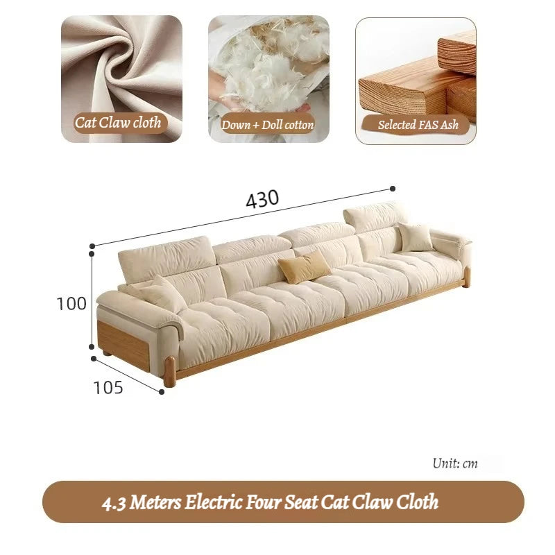 Japanese New Lazy  Simple Square Electric Designer Puffs Modern Solid Wood  Couches
