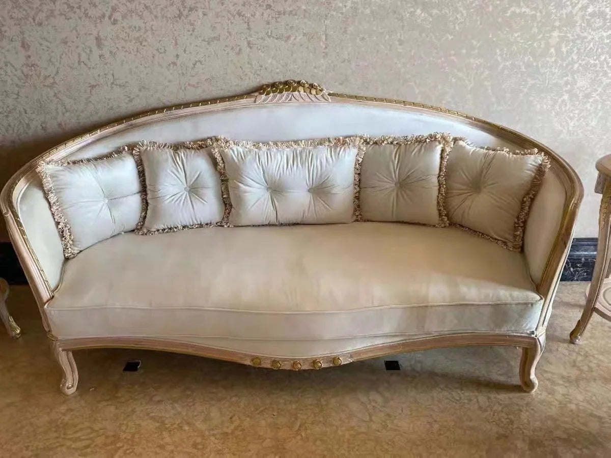 European style French sofa,  solid wood carved fabric arc 123 combo design