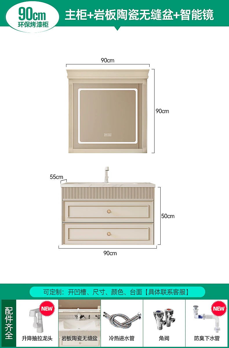 French Ceramic Vertical Vanity, Portable Toilet Wall Shelves Desk Storage Organizer, rock sinks cabinet