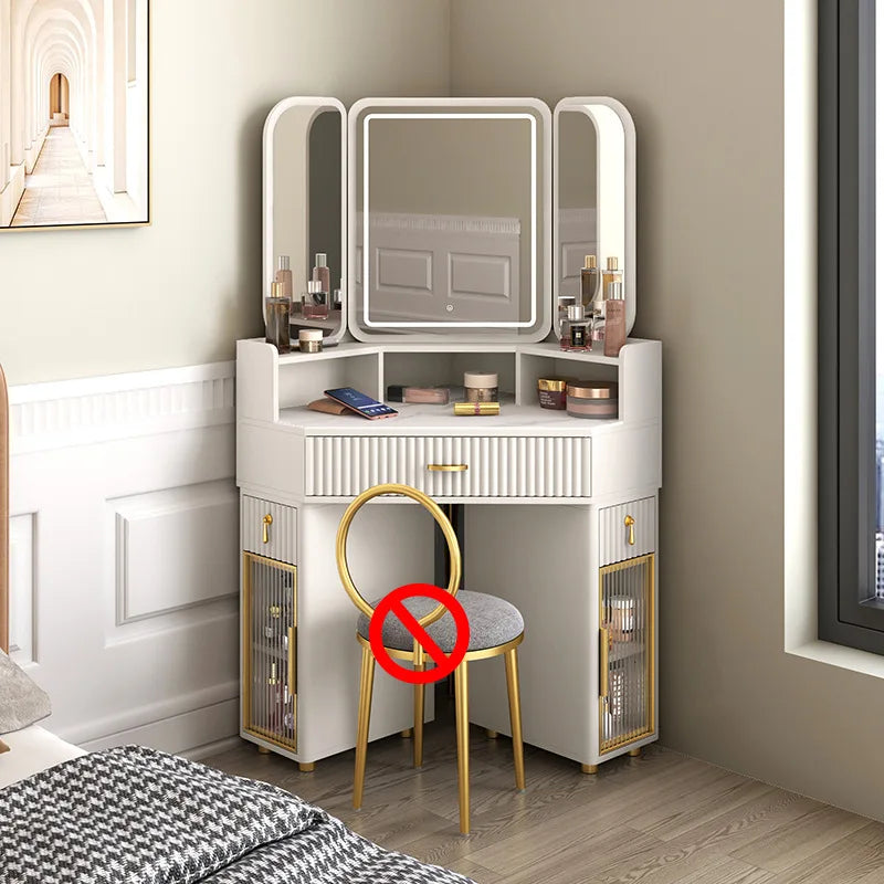 Luxury Solid Wood Dressing & Makeup Tables Modern Triangle Storage Combination Locker