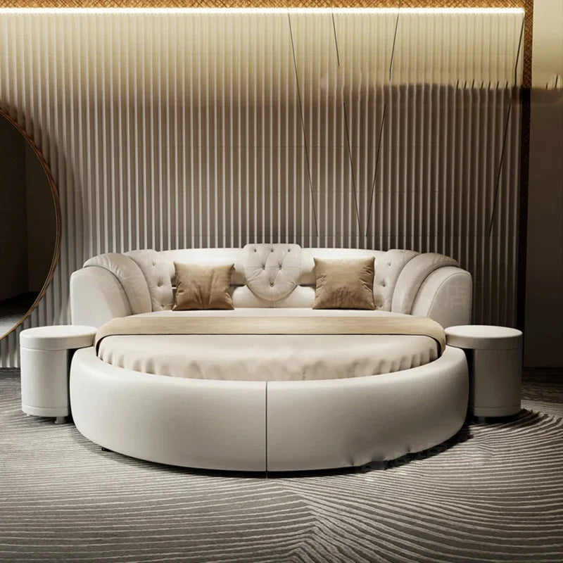 European Style Large Round Bed Modern Minimalist Luxury Princess