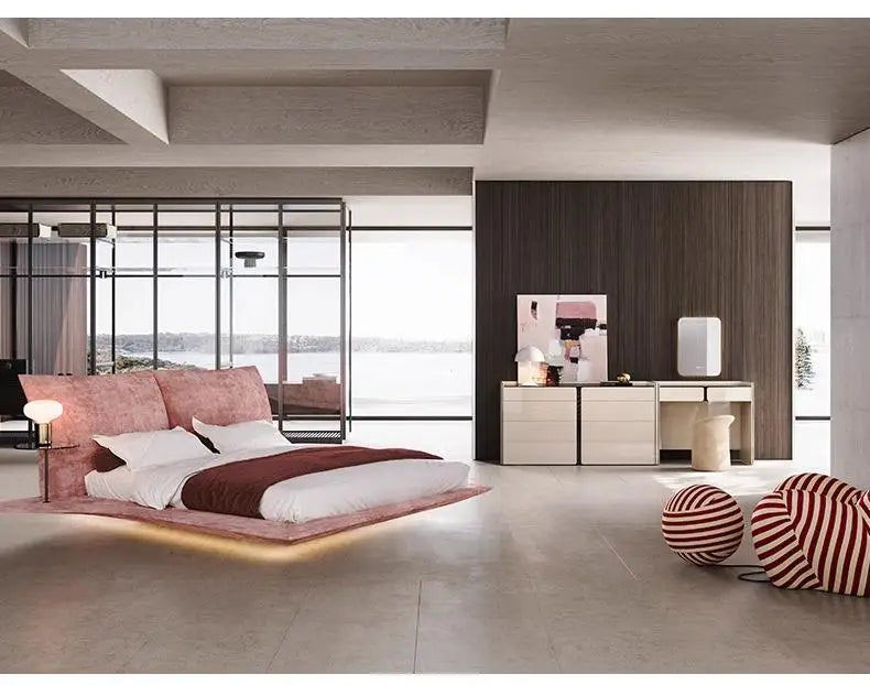 Floating European Luxury Fashionable Wedding Designer High Quality  Double Bed Frame