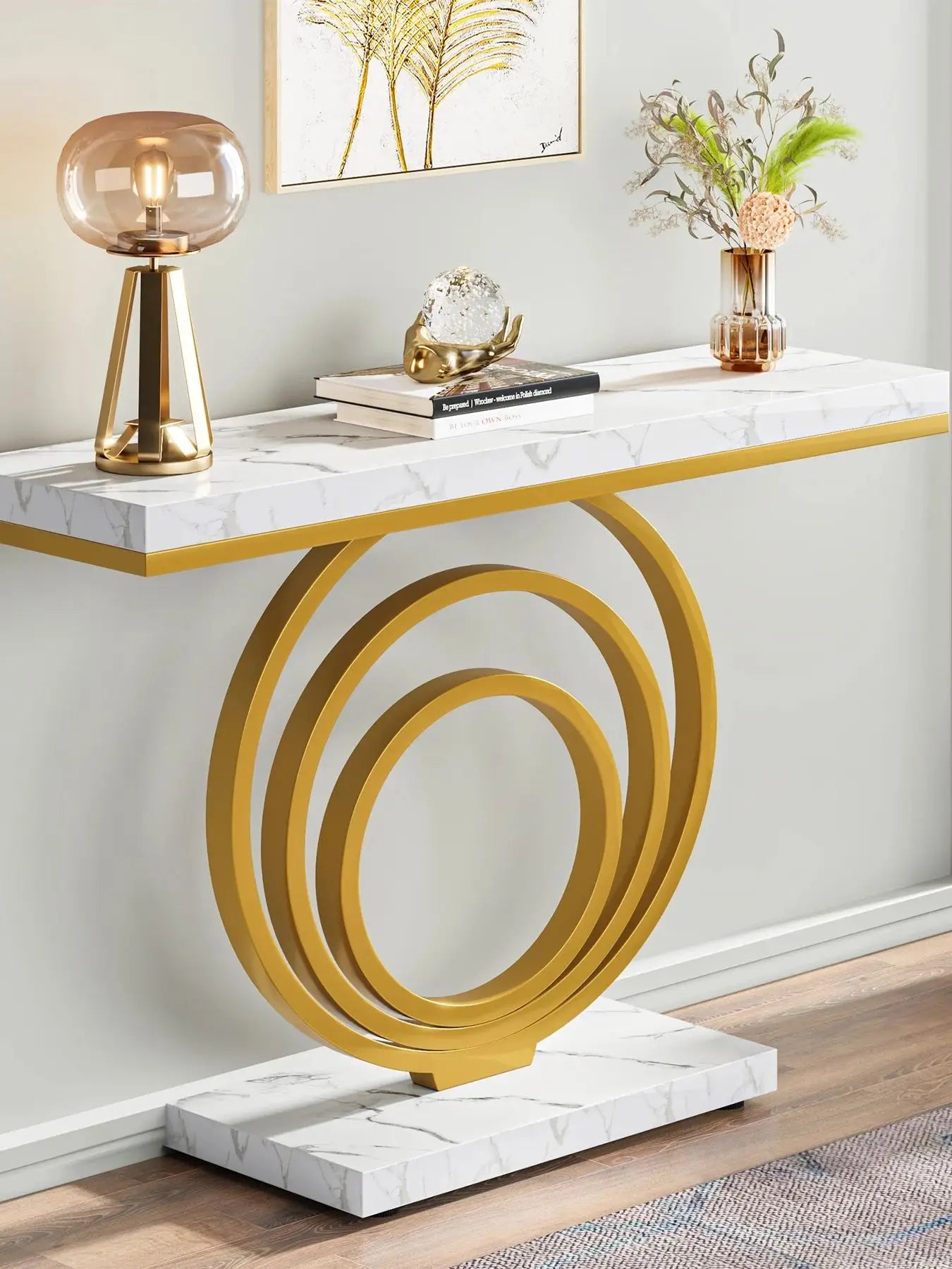 Tribesigns  Gold Entryway  Modern Console  Narrow Long, Contemporary Accent Table