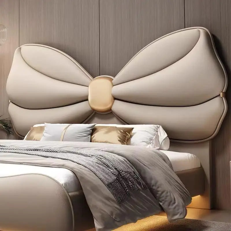 Luxury  Floating Bed with lights. Modern King Size Frame Double. Twin Headboards