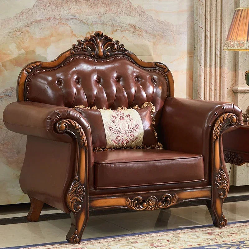 Reception High Back Luxury Vintage Sofas Sectional Soft Leather Designer
