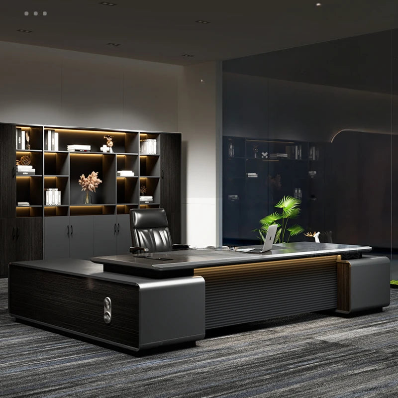 Executive Wooden   Large Wide Base Gaming  Computer Table Cabinet