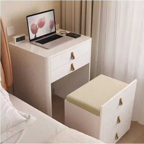 Vanity Desk Set with Flip-top Mirror and Lights ,Large Storage for Small Space Compact Dressing Table