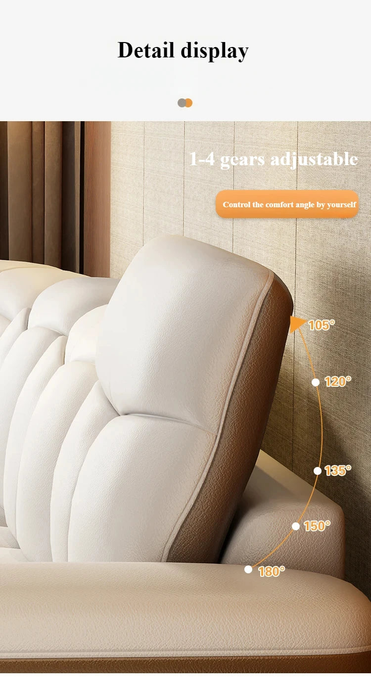 Modern Designer Genuine Leather Sofa, Reclining Sofa Corner Sectional