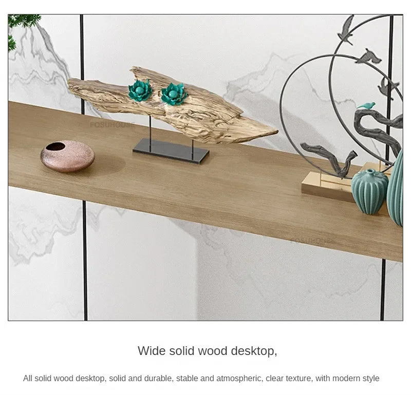 . 
Chinese Solid Wood Console Table, light, luxury, creative, narrow, hallway