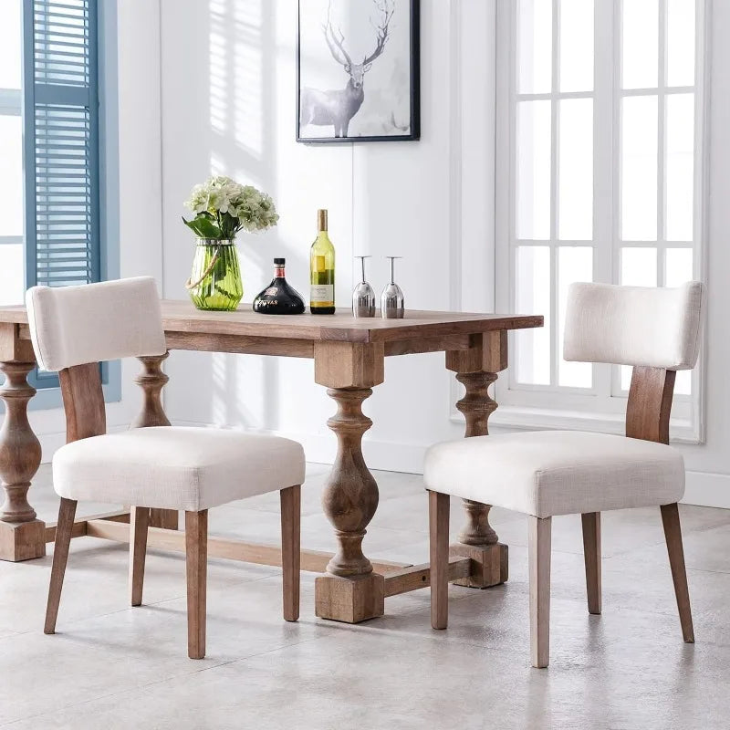 farmhouse Mid Century Modern Chairs Set of 6  Upholstered Accent Chairs Curved Backrest