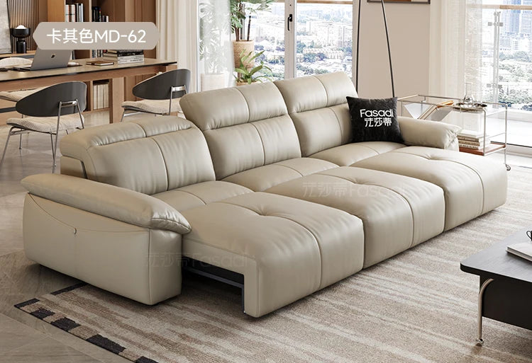 Italian Genuine Leather Luxury Black  3 Seater  Loveseat Sofa  Electric  Recliner