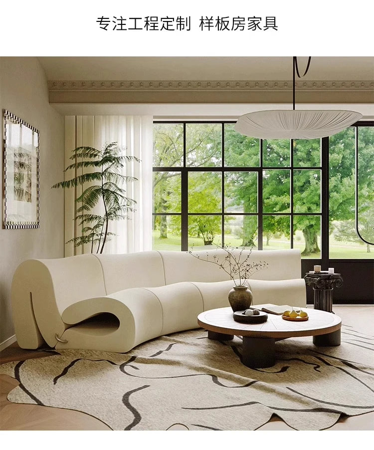 Villa European Sofa  and Ottoman  Large Adjustable Italian  Designer Curved Canape Salon