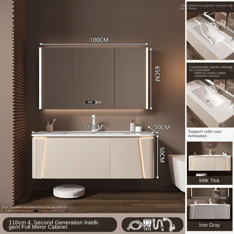 Ceramic Cabinet Combination Rounded Integrated Washbasin Face Master Cabinets