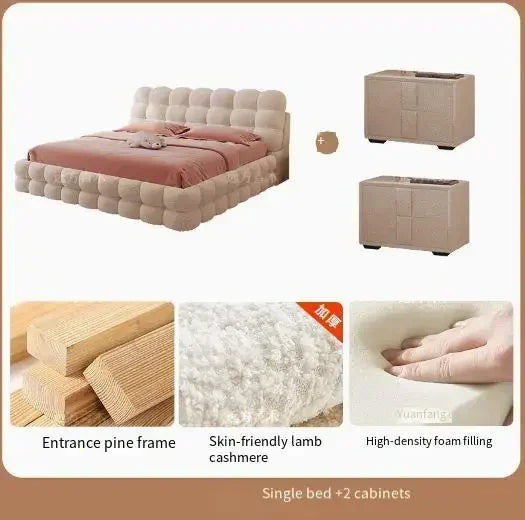 Modern Wood  Loft  Double Bed , Luxury Double Floor Storage