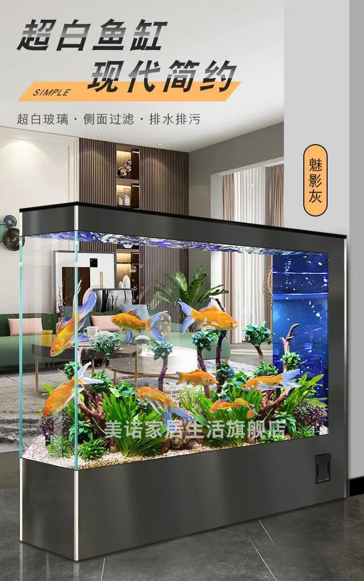 Super White Glass Family Fish Tank  Fully Automatic Medium and Large