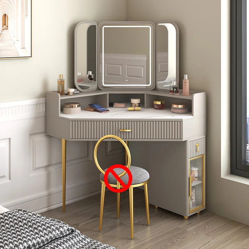 Luxury Solid Wood Dressing & Makeup Tables Modern Triangle Storage Combination Locker