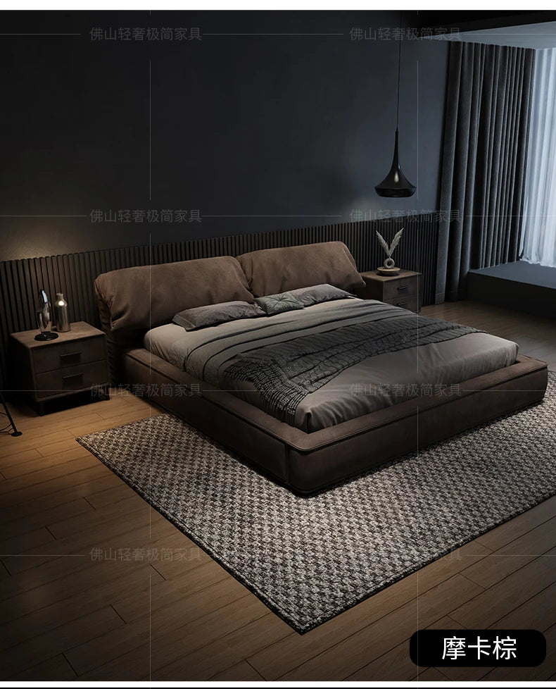 Floor Platform Holder Aesthetic Sleeping European Minimalist Large  Double Bed